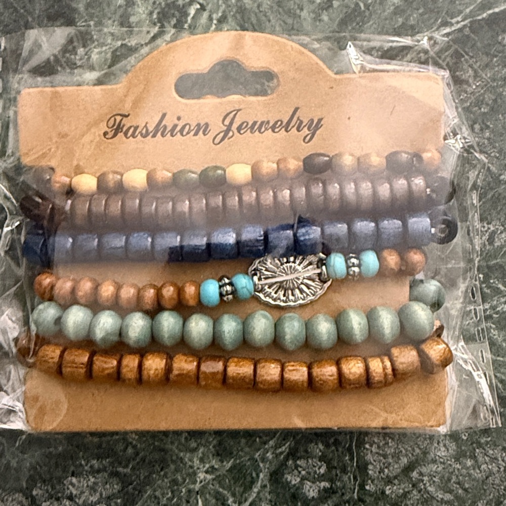 Package of Six Bohemian Style Stackable Bracelets - Picture 4 of 5